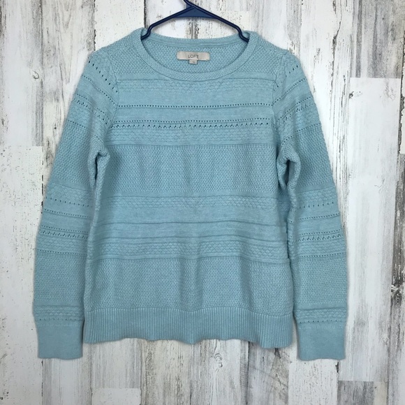 LOFT Sweaters - Loft | Baby Blue Chunky Knit Sweater Large